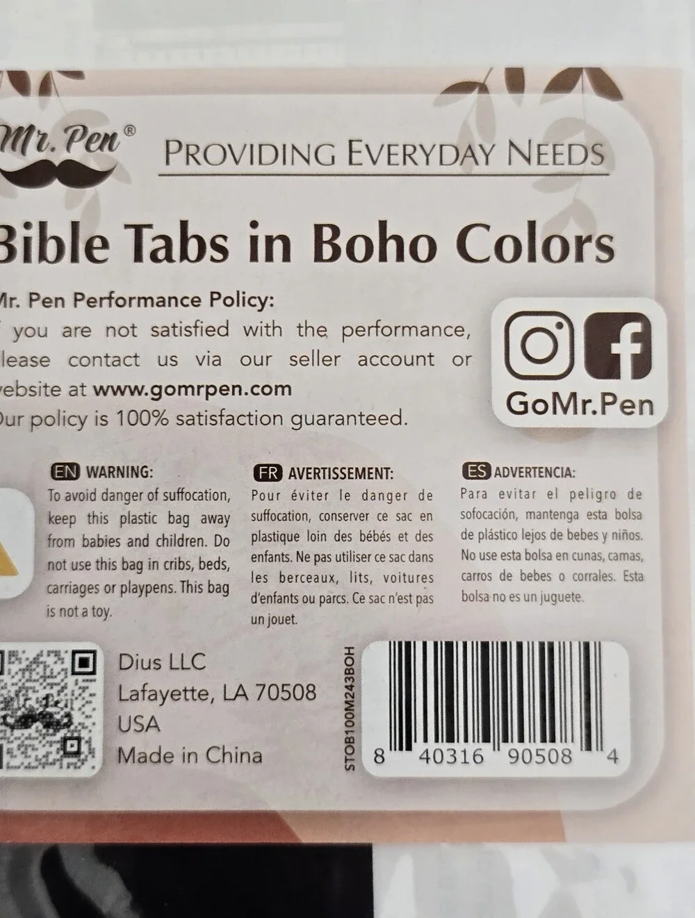 MR PEN Boho Bible Index Tabs Laminated Easy Apply Old & New Testament Journaling